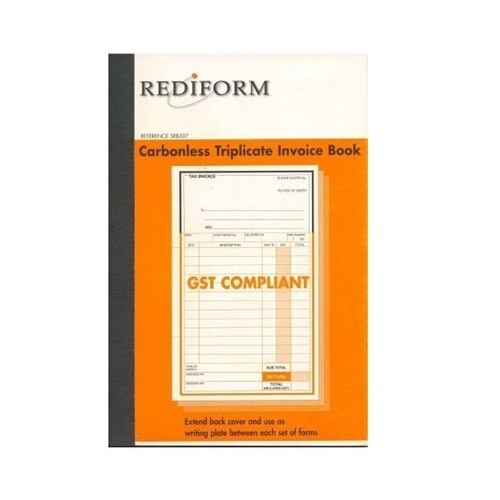 Rediform SRB307 8x5 Invoice Triplicate carbonless pack 5 Delivery Invoice Books 