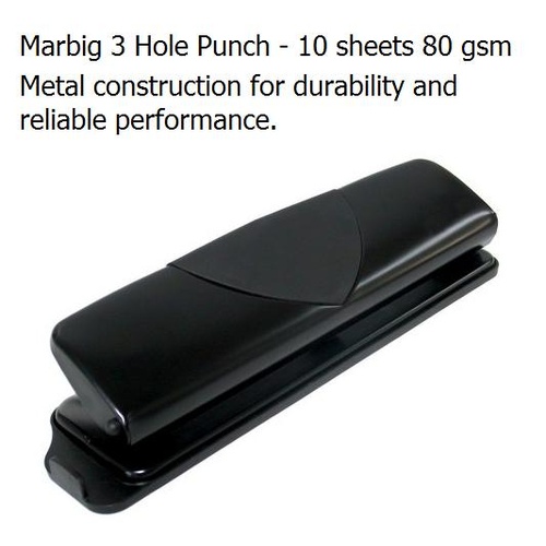Paper Punch 3 hole  10 sheet Marbig 88035 - each 