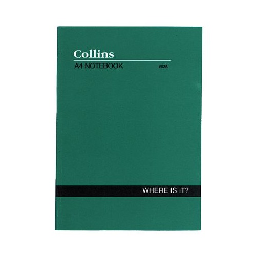 Notebook A4 short A-Z Where Is It Indexed 120 Page Collins 938 