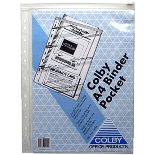Binder Wallet A4 Document holder Clear Punched with zip - 145ACLEAR sold each holds 50 sheets 247x310mm