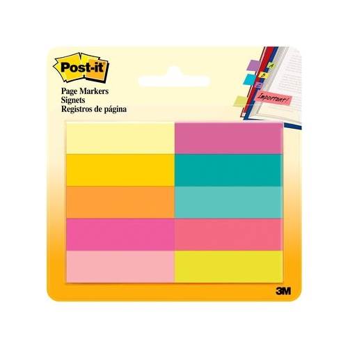 Page Markers Post-it 3M 10 Colour 670 10 AB Post-it® Page Markers, Assorted Bright Colours 12x50mm #70007065058