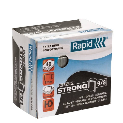 Staples  9/ 8 8mm Rapid box of 5000 capacity: 40 sheets