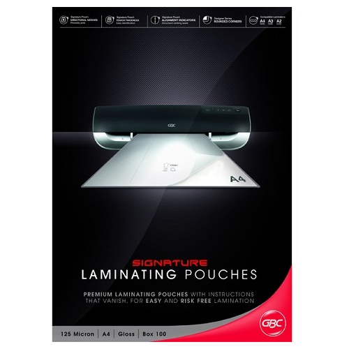 Laminating Pouch  A4 125 micron box 100 Gloss BL125MA4 Ibico