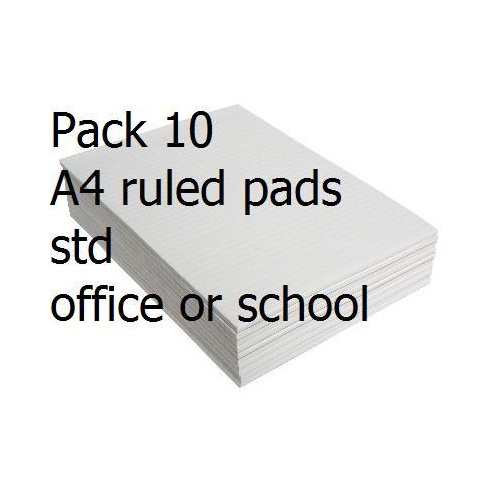 Pads Office  A4 Ruled White Bank 80 Leaf x 10 standard Office NP1060