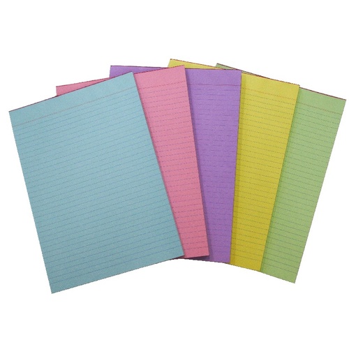 Pads Office A4 Ruled 5 Colour pack Quill 01356 - 5 pads