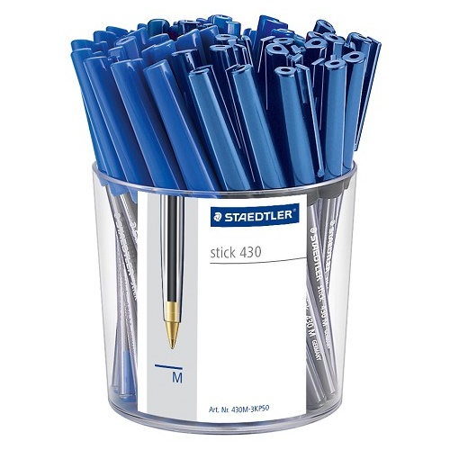 Pens Staedtler 430 stick Med Blue Box 50 #430M3CP5