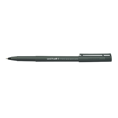 Pen Uniball UB104 Rollerball Micro Black Box 12 Liquid Ink UB104BK 0.5mm 