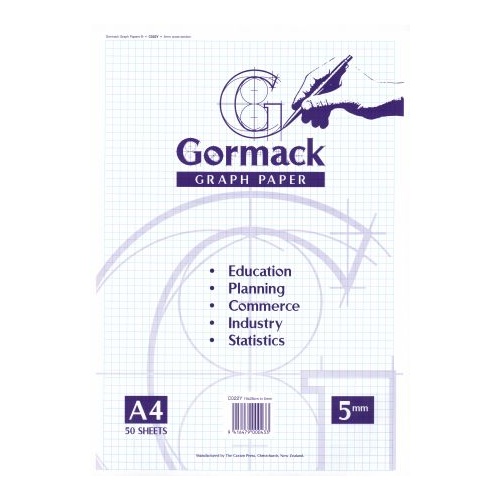 Graph Pads A4  5mm Gormack C022Y 50 Sheets Grid