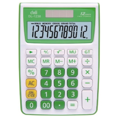 Calculator 12 digit Student Assorted Colours 145 x 105 x 29mm Deli