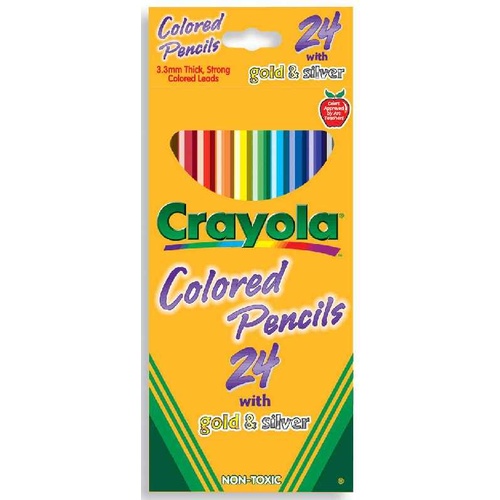 Pencils Coloured Crayola Gold and Silver 684224 - pack 24 