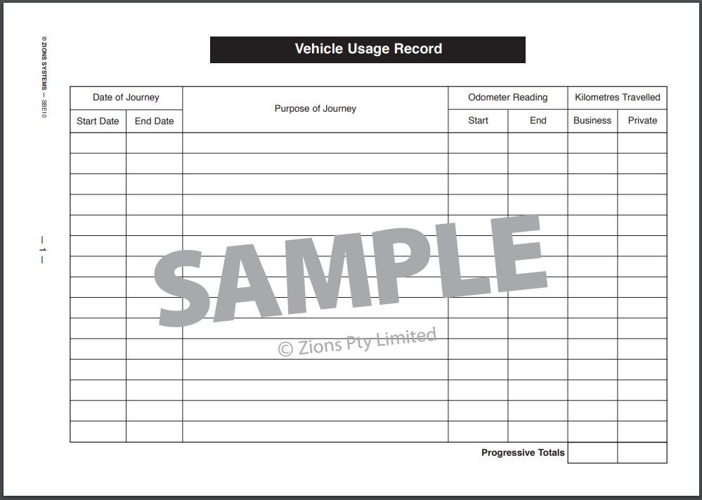 Vehicle Log Travel Expenses Book Zions Small Business Essentials SBE10