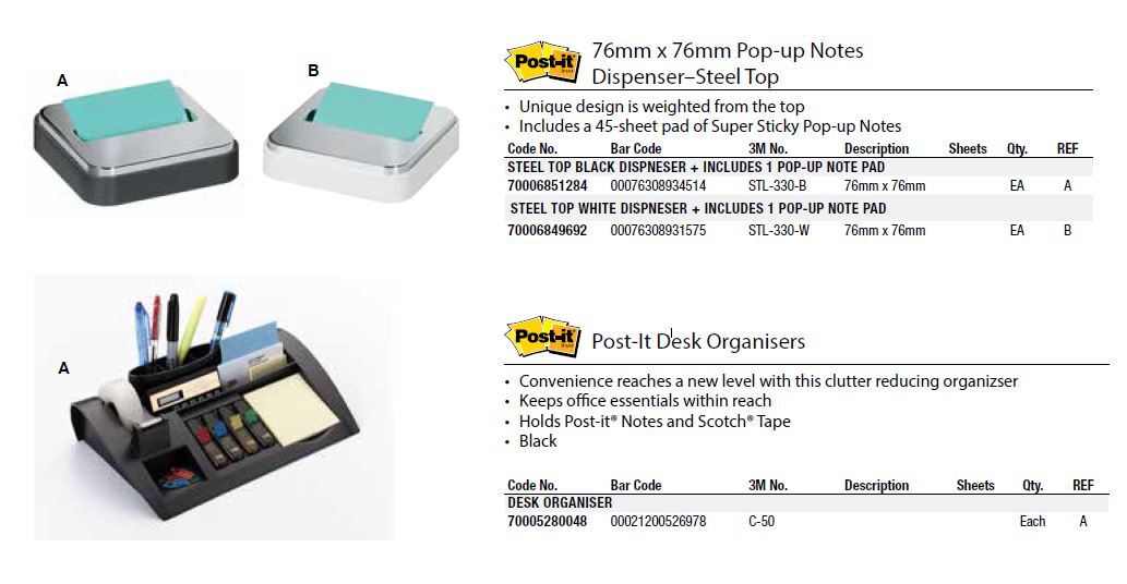 39 90 Post It Desk Organiser Set Black C 50 3m Id 70005280048