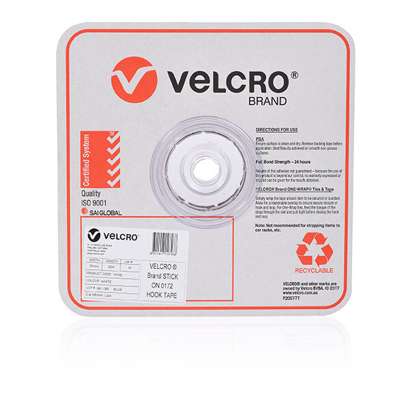 Velcro 25m roll Hook Only 25mm x2 5metre White - Roll 43362