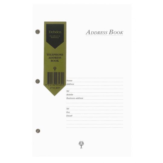 telephone address book debden refill for 3 ring binder 2710rfp