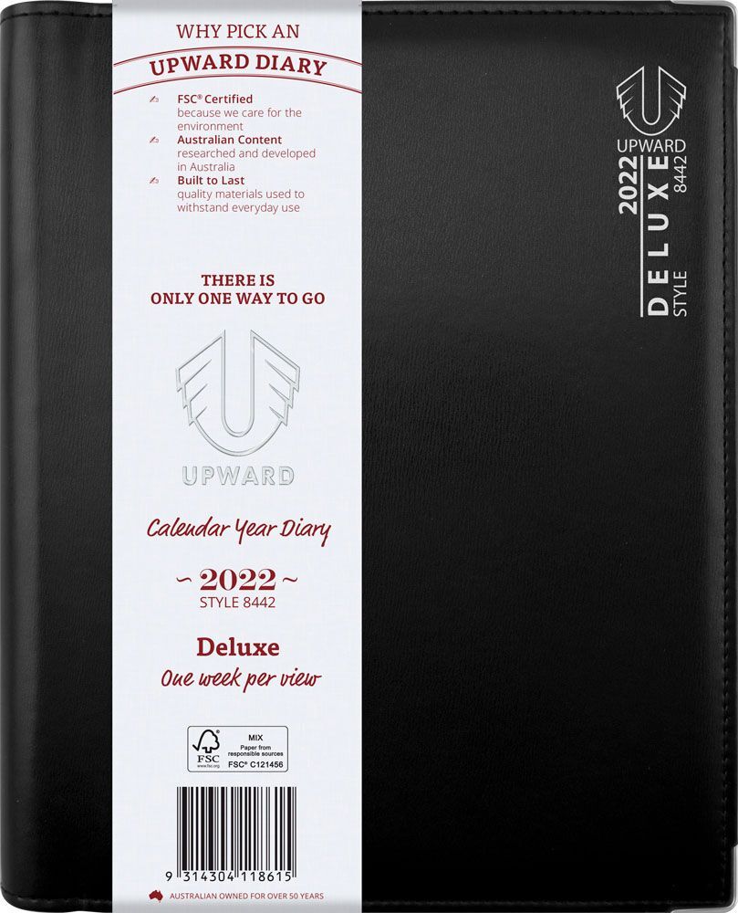 $46.50 Diary 2021 Diaries Upward 8442 B5 PVC Deluxe Week ...