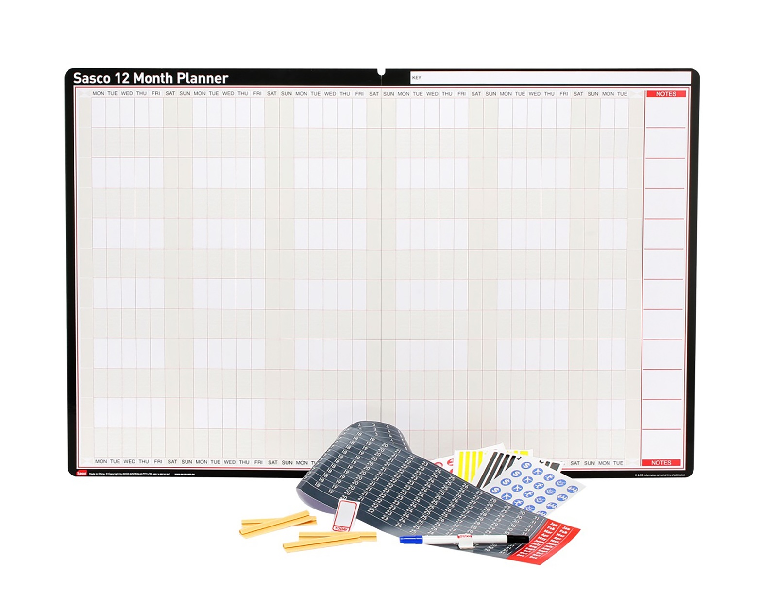 sasco 10470 planner sasco 12 month undated 910 x 605mm 10470