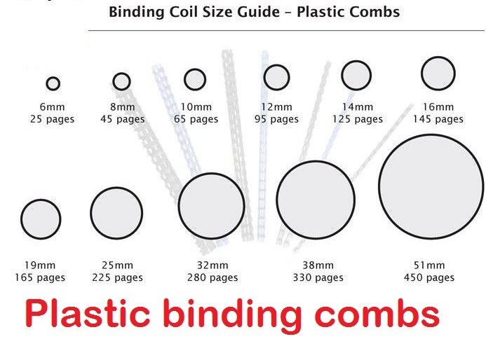 Binding Coils plastic combs 6mm 8mm 10mm 12mm 14mm 16mm 20mm 25mm 32mm ...