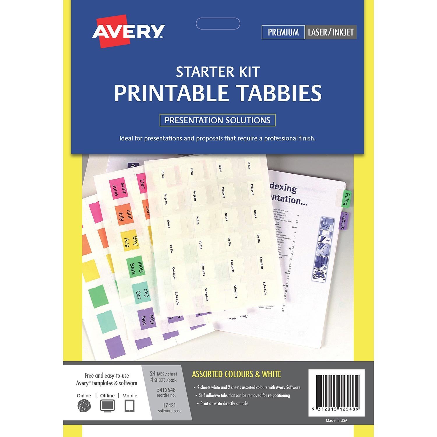 avery printable tabs