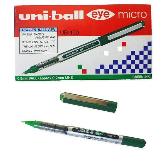 Pens Uniball UB150 Eye Micro 0.5mm Green Box 12 UB150GN