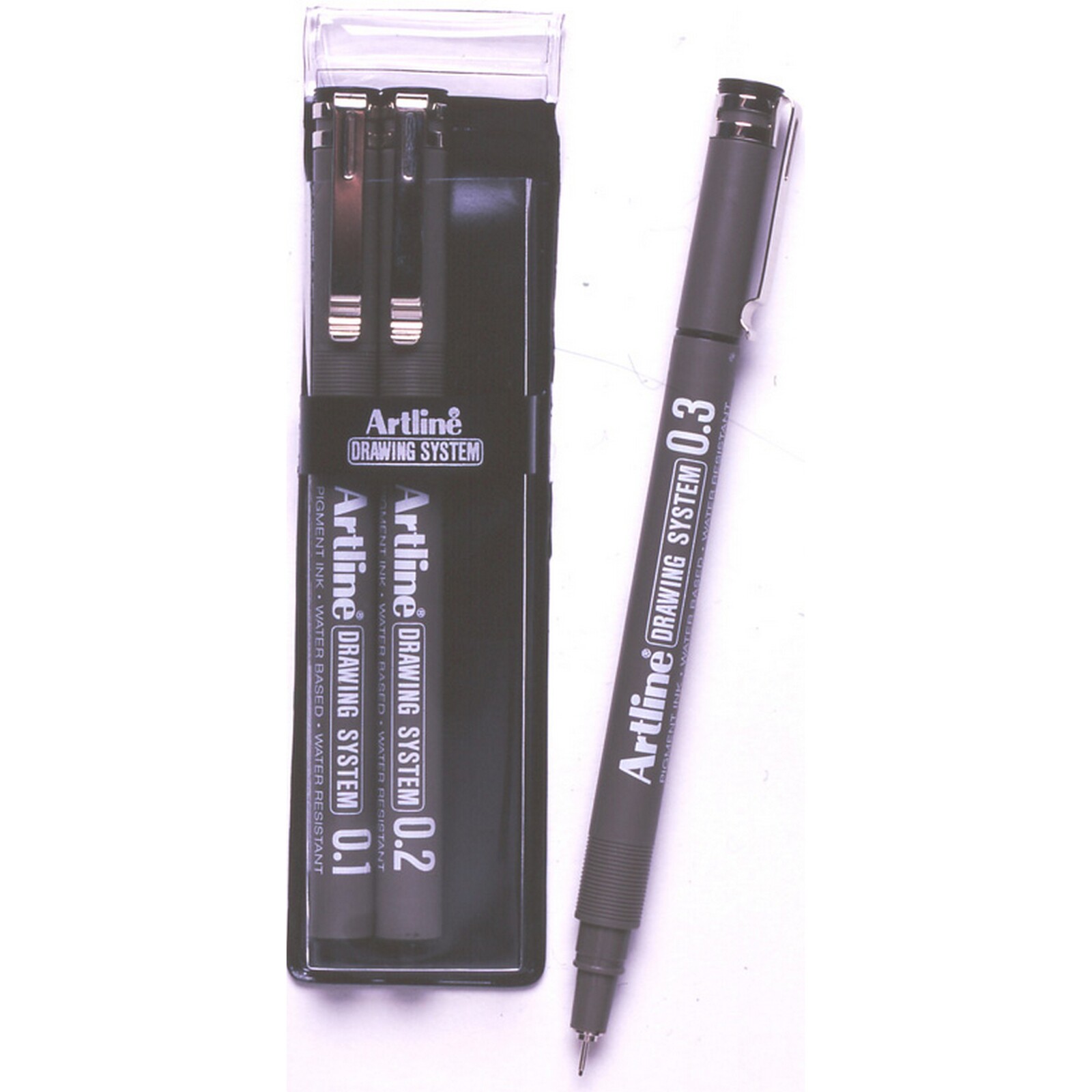 Pens Markers Artline 230 Drawing System 1mm 2mm 3mm Black wallet 3
