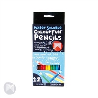 Pencil Micador Colourfun Extra Wide Coloured PLMA12 Water Soluble Pack 12