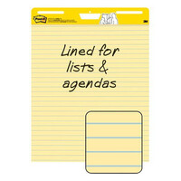 Flipchart 3M 561 Easel Pads Lined Super Sticky Yellow 64x76cm 30 Sheet Post it 70005239440