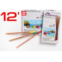 Coloured Pencil Watercolour Derwent Academy Tin 12 