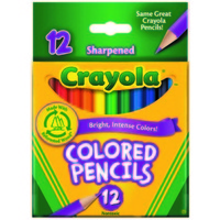  Coloured Pencils 12s short pack 12 1/2 size pencils Crayola 684112 