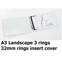 Insert Binder A3 3/26/D Landscape 32mm 3D White Marbig 5520008 3 rings