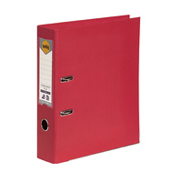 Lever Arch Binder A4 PE Deep Red 6601016 Marbig Linen finish