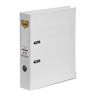 Lever Arch Binder A4 PE White 6601008 Marbig Linen finish