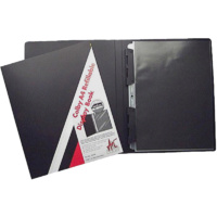 Display Book Colby A4 10 Pocket 257A4 Refillable Art book with snap clip fittings and black acid free insert paper in each page