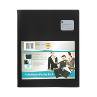 Display Book  A4 20 Pocket Marbig Refillable Professional 2002702 Black 