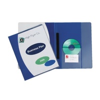 Flat File A4 Marbig Insert Clear Cover Premier Side Pocket 20540 Blue