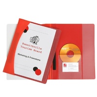 Flat File A4 Marbig Clear Front Premier Side Pocket Red 2050003 