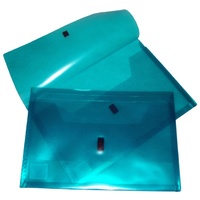 Document Wallet FC velcro Colby Polyprop P327F Blue Foolscap copy safe