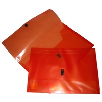 Document Wallet FC velcro Colby Polyprop P327F Orange Foolscap copy safe