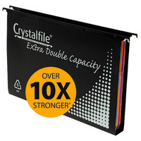 Suspension File Crystalfile FC Double Size box 10 111902 Black polypropylene Complete includes tabs and inserts