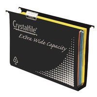 Suspension File Crystalfile FC EXTRA WIDE box 10 111906 Black Complete 50mm Complete includes tabs and inserts