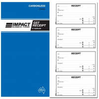 Cash Receipt Book  4up Triplicate Carbonless CS435 Impact - Carbon Books With extra GST column