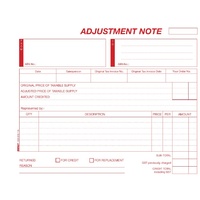 Adjustment Note Books A5 Duplicate Carbonless CS620 160x210mm Impact Credit book 