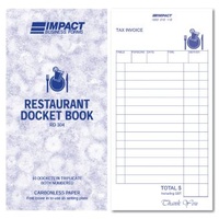 Restaurant Docket Books Triplicate 100x195mm Impact RD304 carbonless