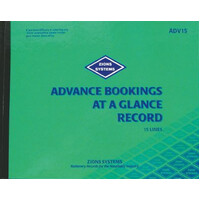Advance Bookings at a Glance record book 15 line Zions ADV15 230x290mm 