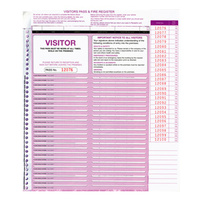 Visitors Pass and Fire Register slips Zions CVSFR containing 250 slips @ 25 to view