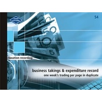 Business Takings and Expenses Record Book Zions 54