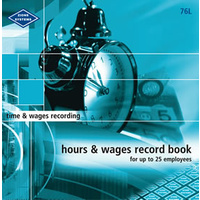 Hours and Wages Record Book Large Zions 76L - Size: 270mm x 265mm