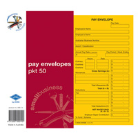 Pay Envelope Zions Printed Small Business Essentials SBE14 Pack 50 165mm x 90mm