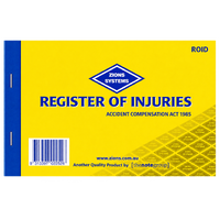 Register of Injuries Book Zions Duplicate ROID A5 SIZE 210x147x10mm