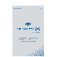 Time Pay and Wages Book Large Zions 52 - Size: 445mm x 285mm