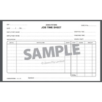 Job Time Sheet Zions JTS Pack 100
